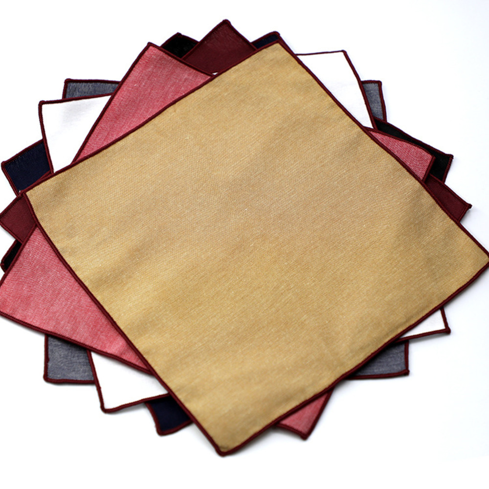 Solid Striped Brown Pocket Squ – Handkerchief Cotton Men Bewertung und Preis