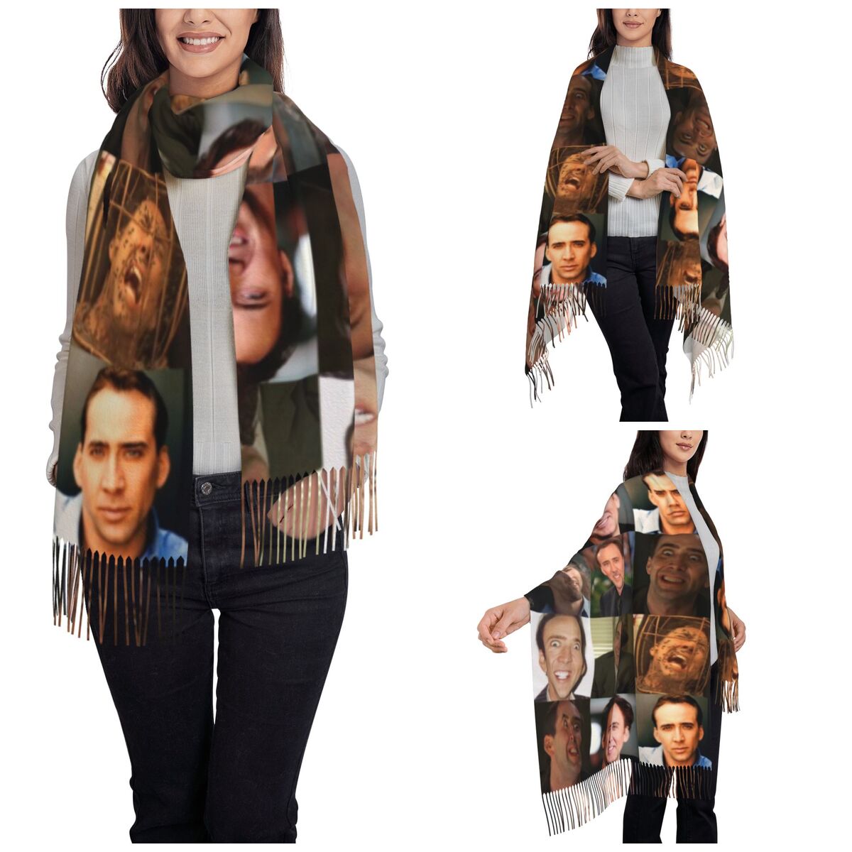 Nicolas Cage Funny Face Meme S – Pashmina Wrap Large Bewertung und Preis