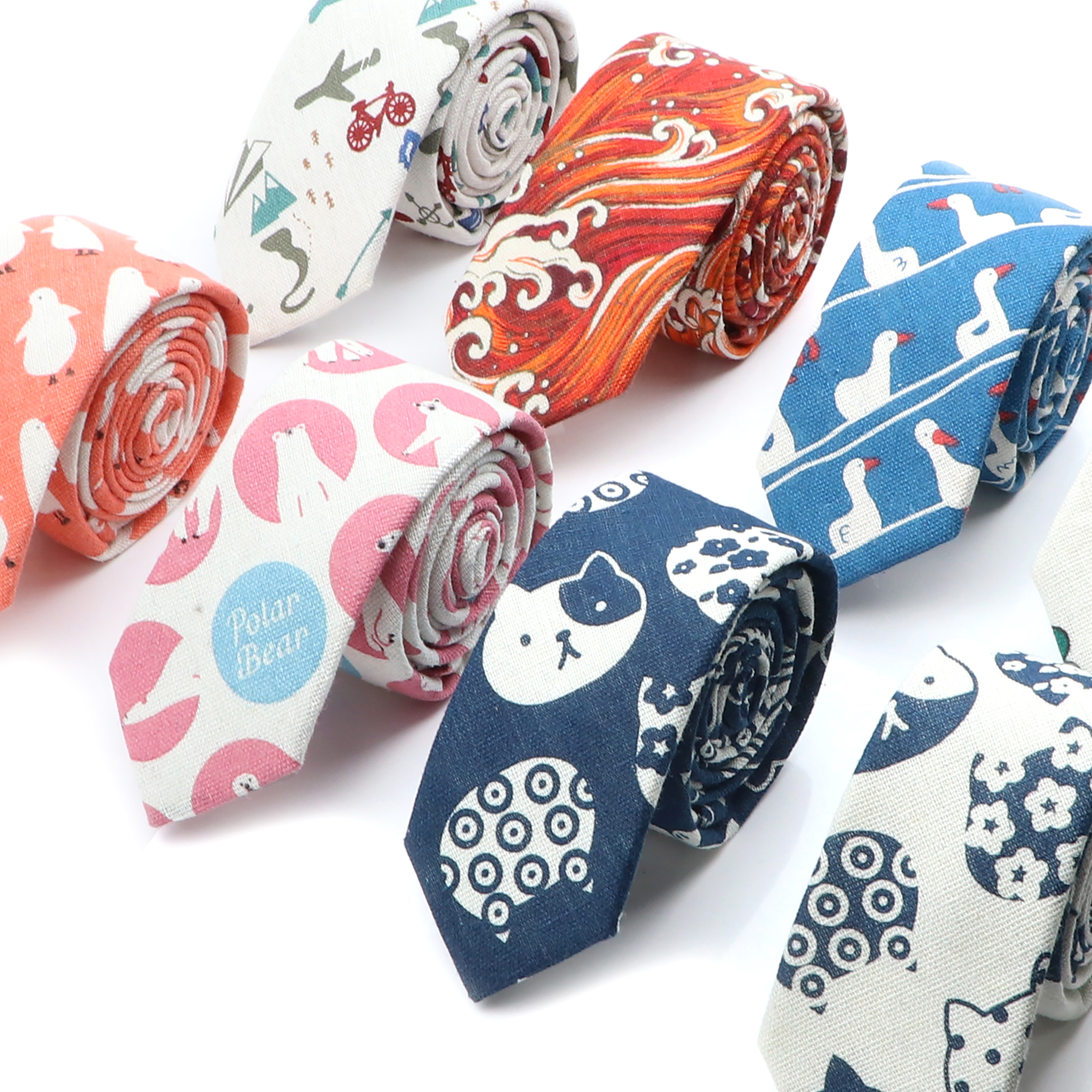 Novelty Cartoon Linen Tie For  – Skinny Tie Men Bewertung und Preis