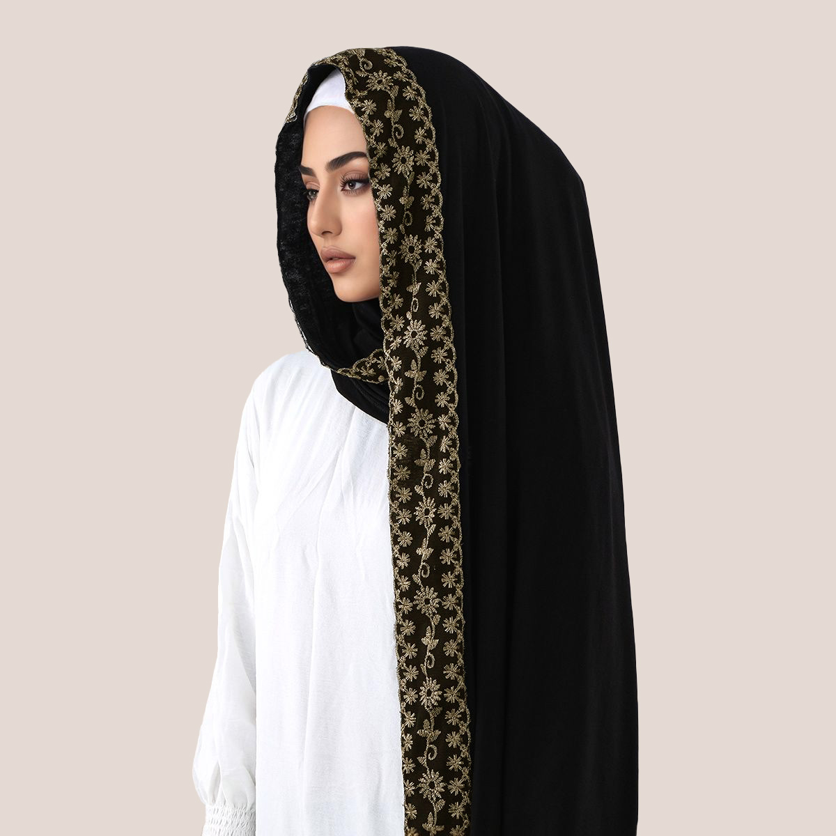 Lace Embroidery Cotton Jersey  – Head Wrap Turban Bewertung und Preis