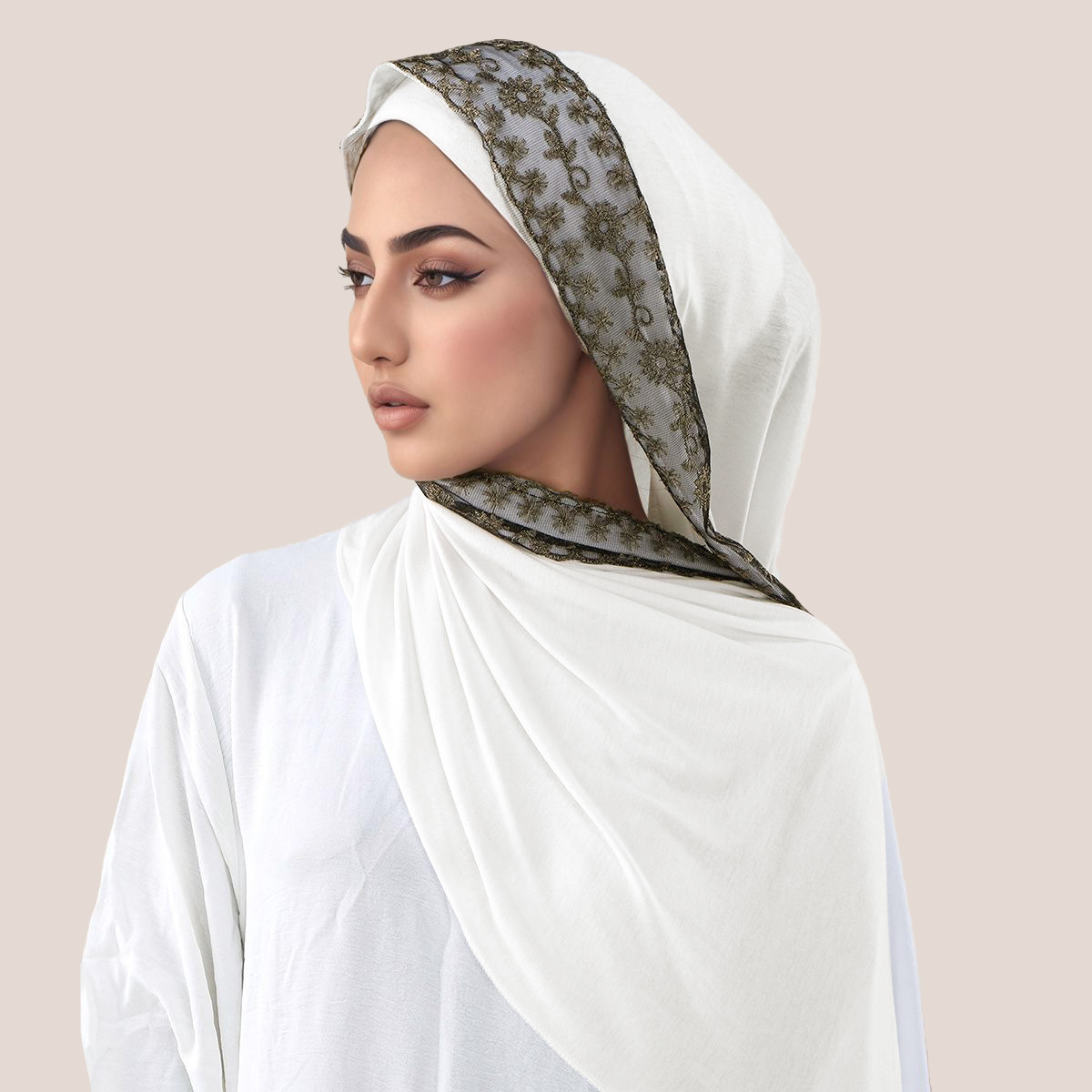 Lace Embroidery Cotton Jersey  – Head Wrap Turban Bewertung und Preis