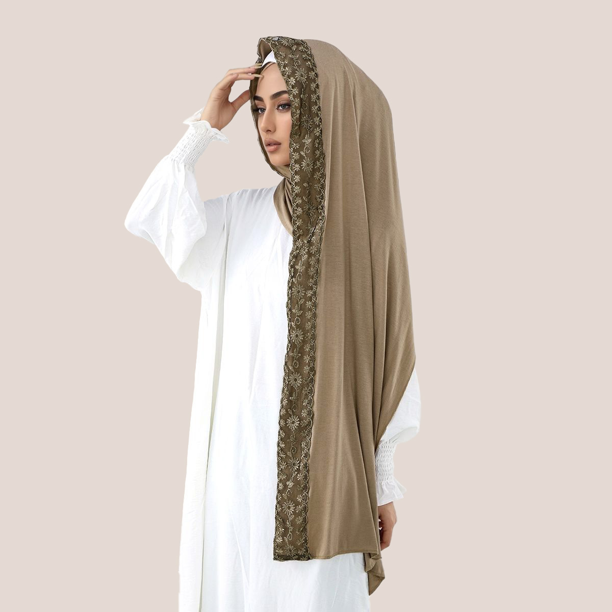Lace Embroidery Cotton Jersey  – Head Wrap Turban Bewertung und Preis