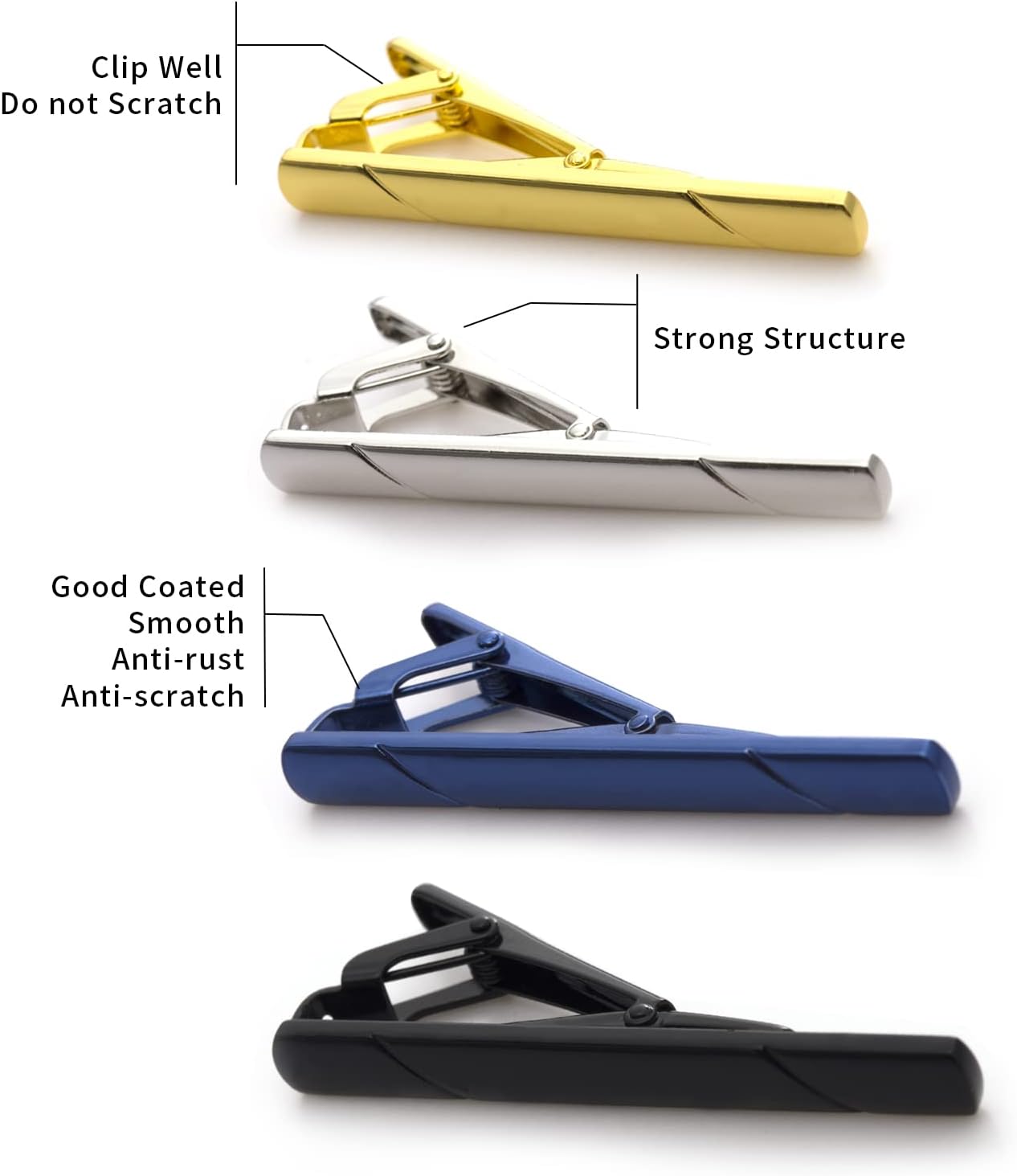 4Pcs Tie Clips for Men with Gi – Tie Clip Silver Bewertung und Preis