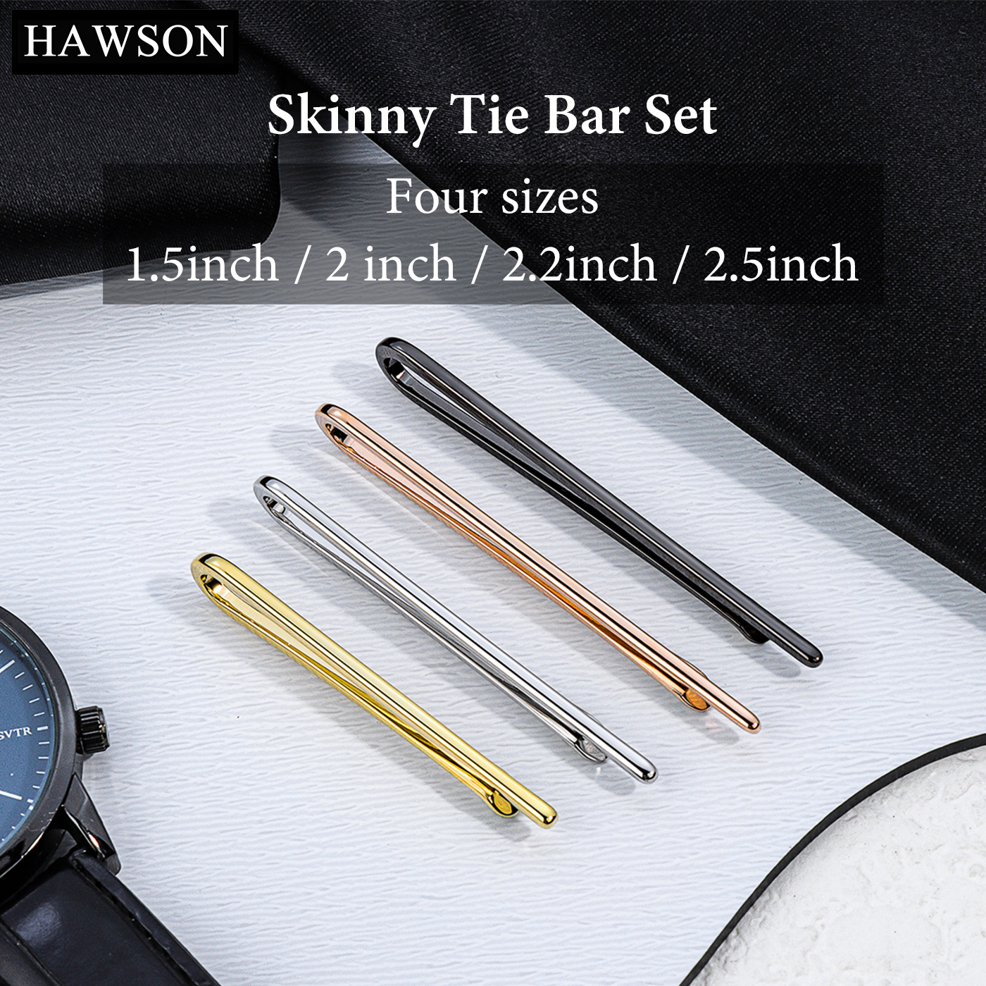 HAWSON Tie Clips for Men 4Pcs  – Tie Bar Set Gift Bewertung und Preis