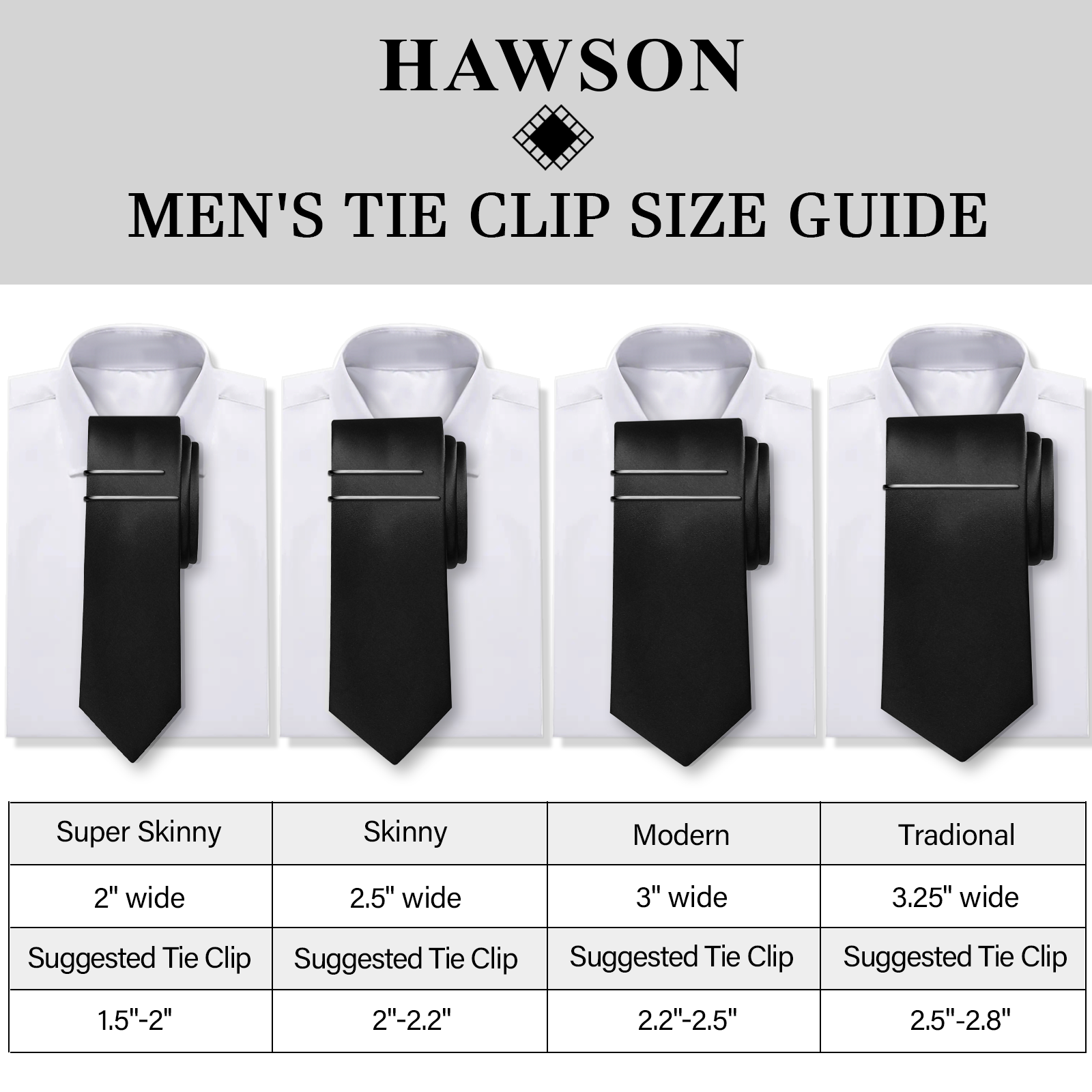 HAWSON Tie Clips for Men 4Pcs  – Tie Bar Set Gift Bewertung und Preis