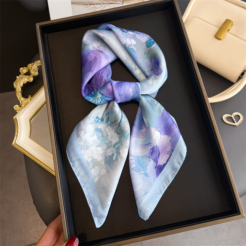 2026 New Floral Print Silk Squ – Ascot Neck Scarf Bewertung und Preis