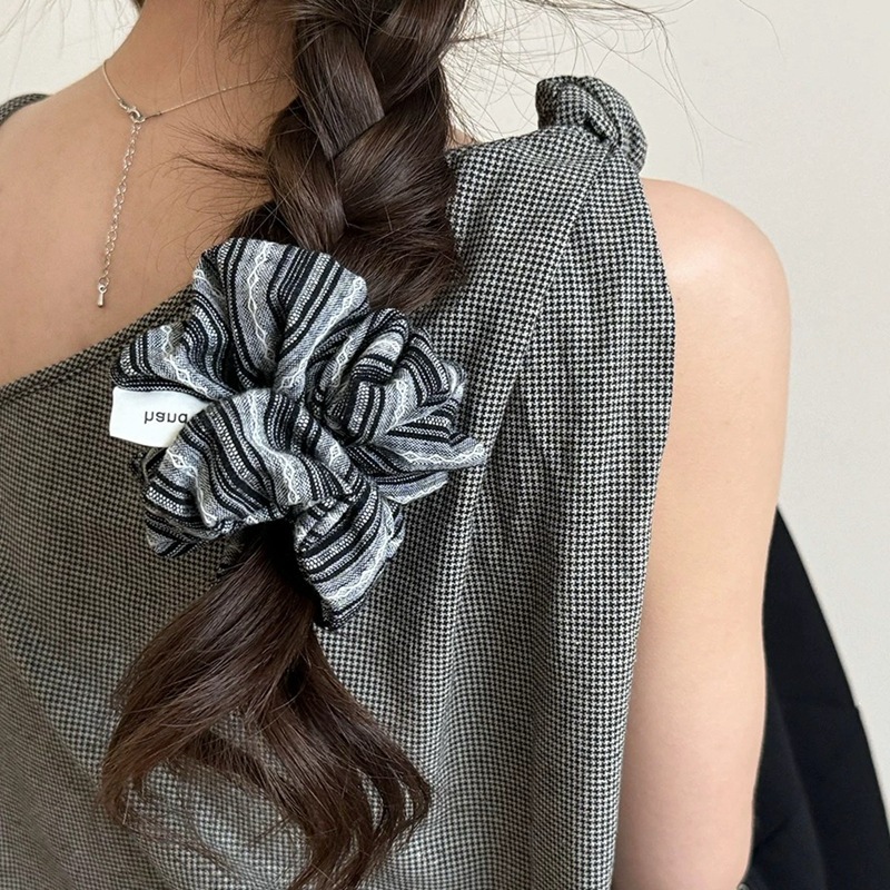 2024 Korea Fashion Stripe Hair – Silk Tie Striped Bewertung und Preis