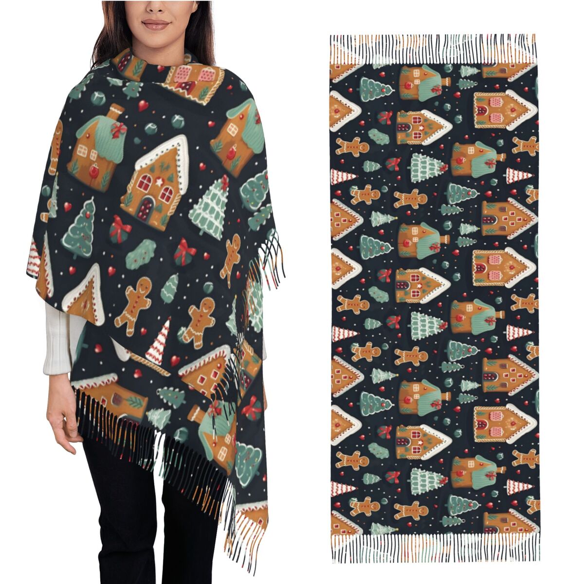 Christmas Delight- Whimsical G – Pashmina Wrap Large Bewertung und Preis