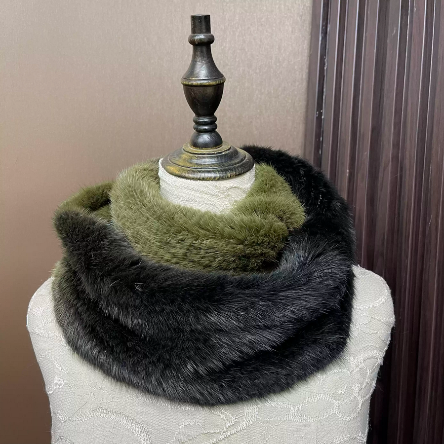 Ombre Color Genuine Mink Fur S – Infinity Scarf Knit Bewertung und Preis