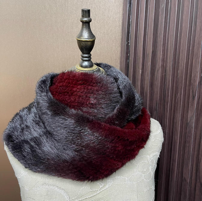 Ombre Color Genuine Mink Fur S – Infinity Scarf Knit Bewertung und Preis