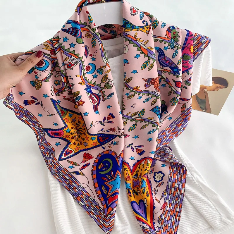 2024 90*90cm Square Scarf Twil – Bandana Cotton Bewertung und Preis