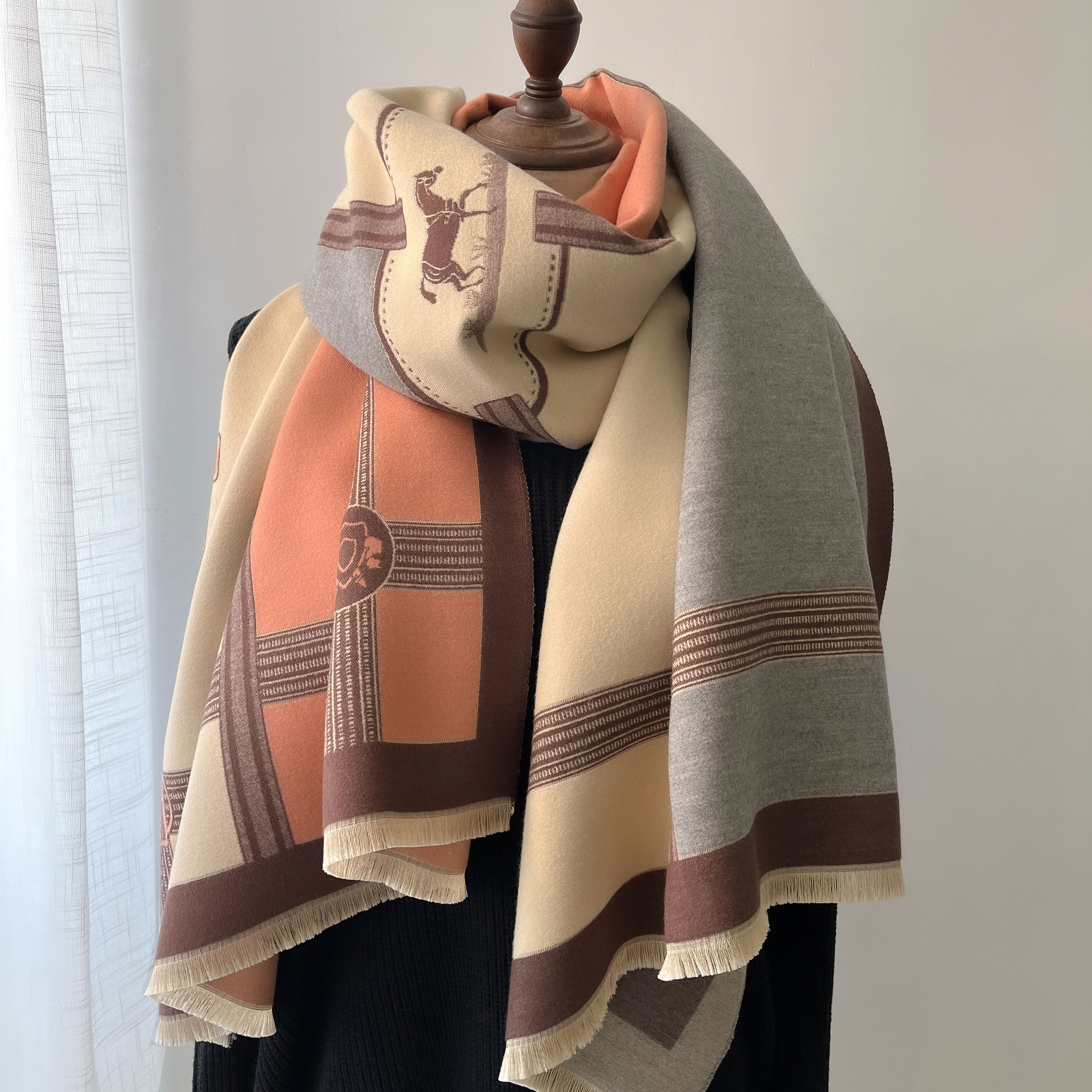 Winter Cashmere Scarf Women Lu – Woven Scarf Blanket Bewertung und Preis