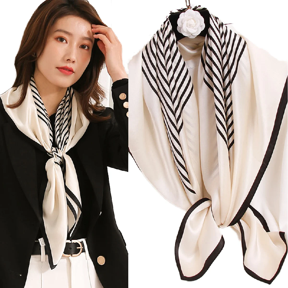 Vintage 100% Silk Scarf Women  – Silk Tie Striped Bewertung und Preis
