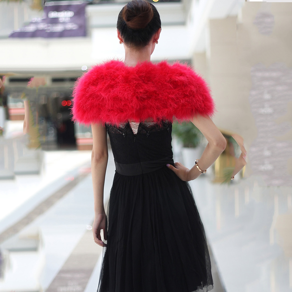Women Ostrich Feather Boa Shaw – Stole Wedding Shawl Bewertung und Preis