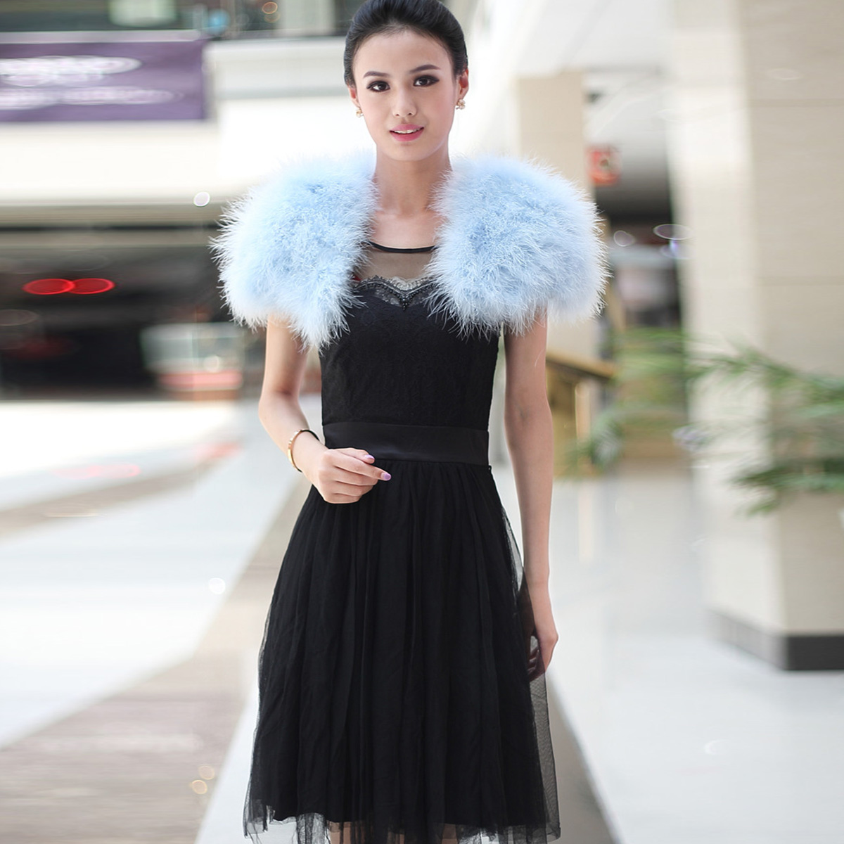 Women Ostrich Feather Boa Shaw – Stole Wedding Shawl Bewertung und Preis