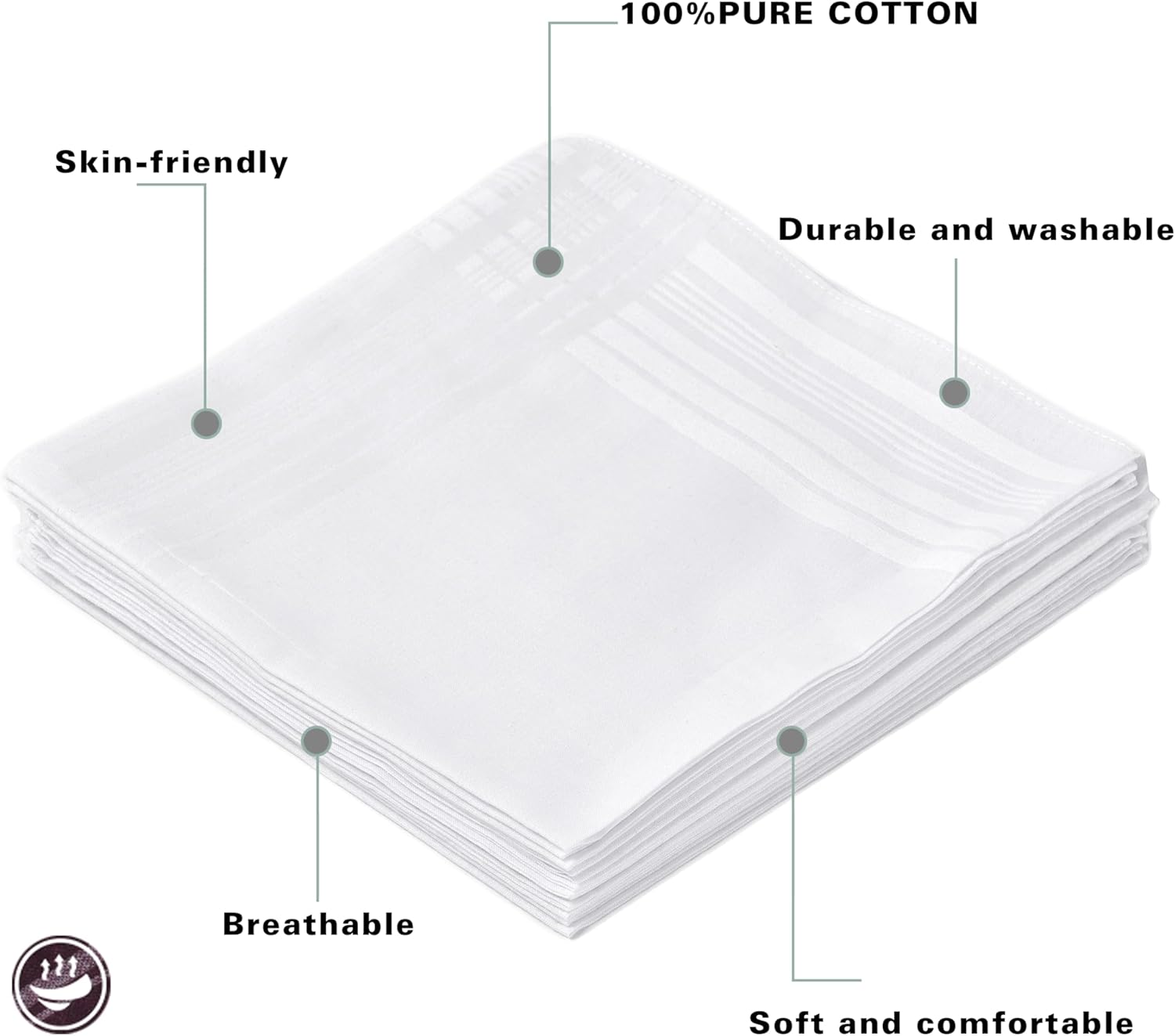 Men's Pure White 100% Cotton H – Handkerchief Cotton Men Bewertung und Preis