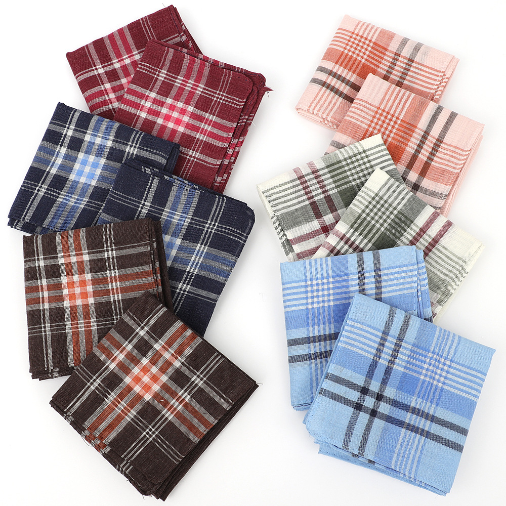 6pcs Men's Mixed Color Plaid S – Handkerchief Cotton Men Bewertung und Preis
