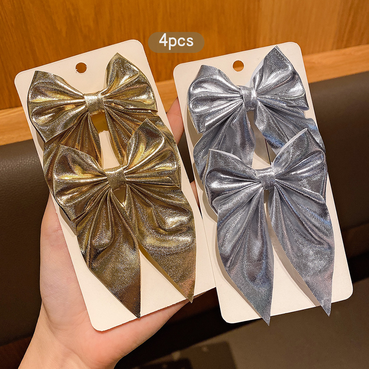 4 fashionable bow hair clips i – Tie Clip Silver Bewertung und Preis