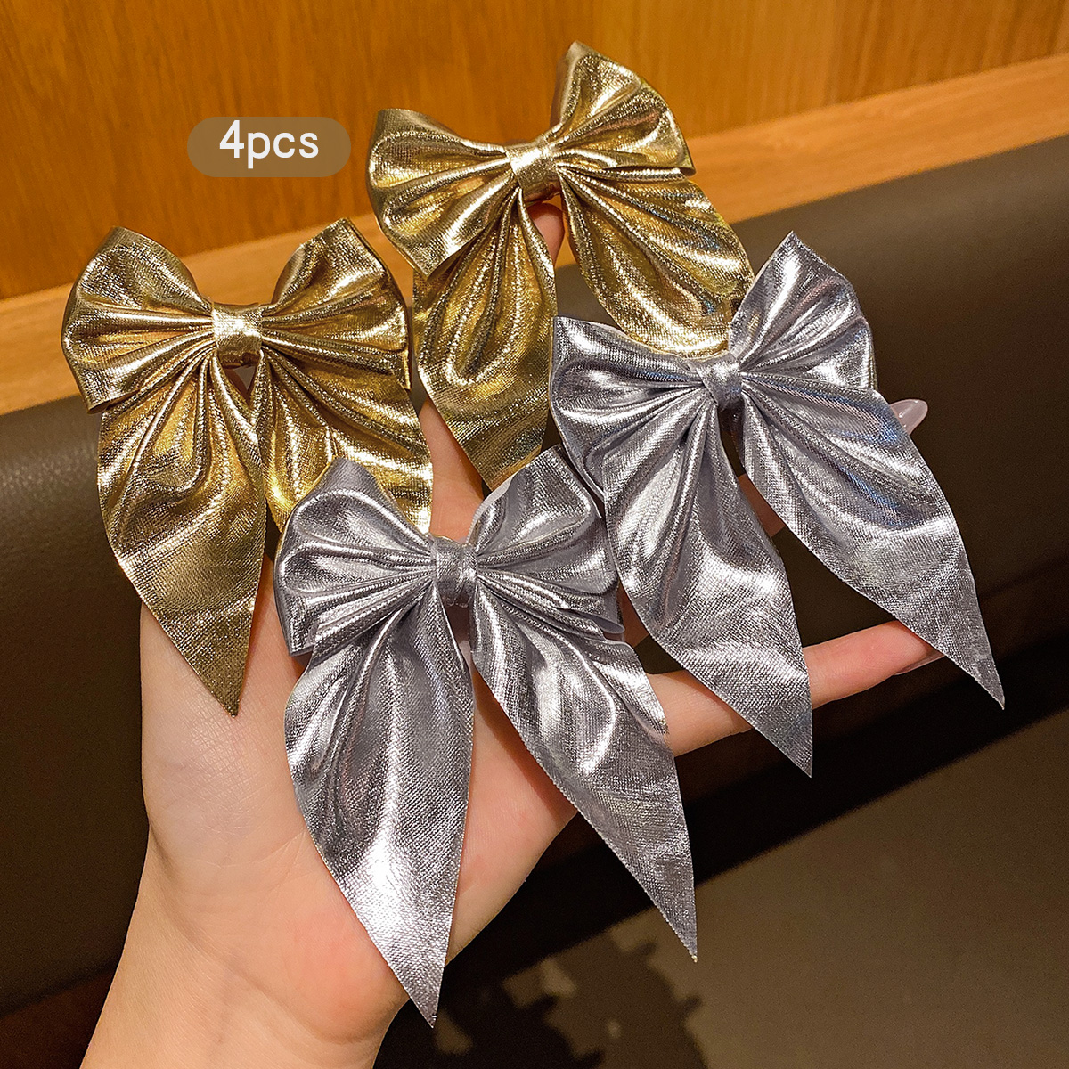 4 fashionable bow hair clips i – Tie Clip Silver Bewertung und Preis
