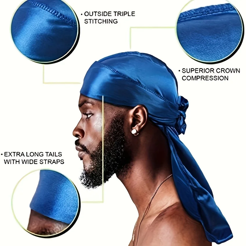 Men's Silk Durag Bonnet Bandan – Bandana Doo Rag Bewertung und Preis