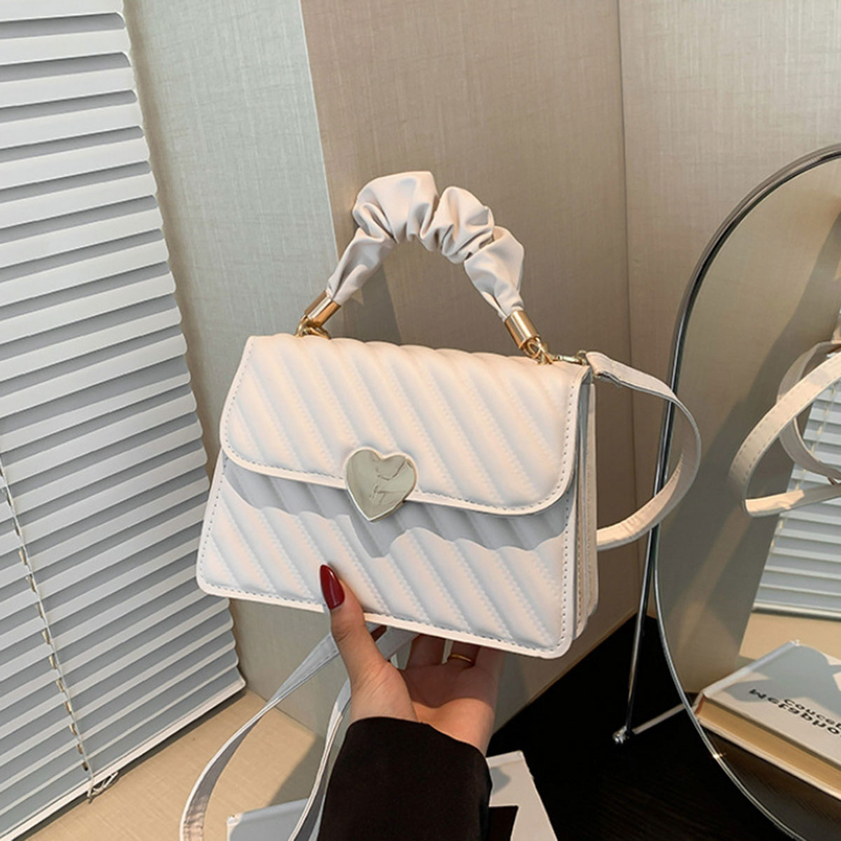 White fashion women's bag simp – Pocket Square Set Bewertung und Preis