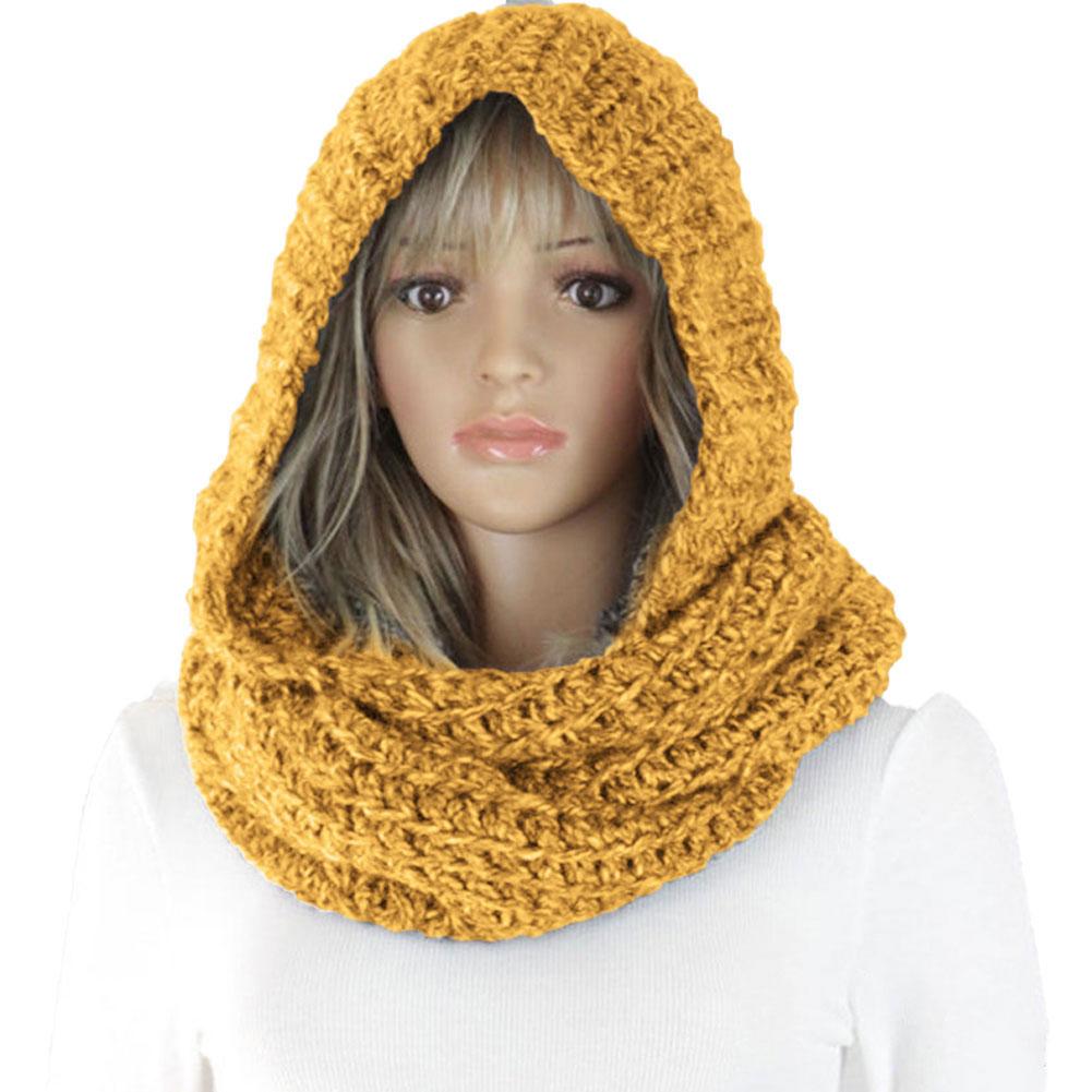 Knitted Hooded Scarf Winter Wo – Infinity Scarf Knit Bewertung und Preis