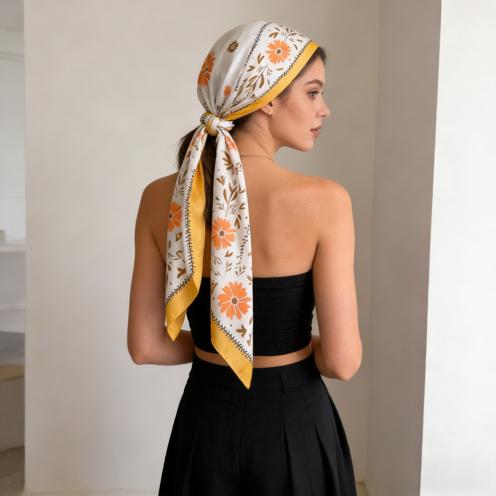 1Pc new printed fashion silk s – Silk Neck Scarf Bewertung und Preis