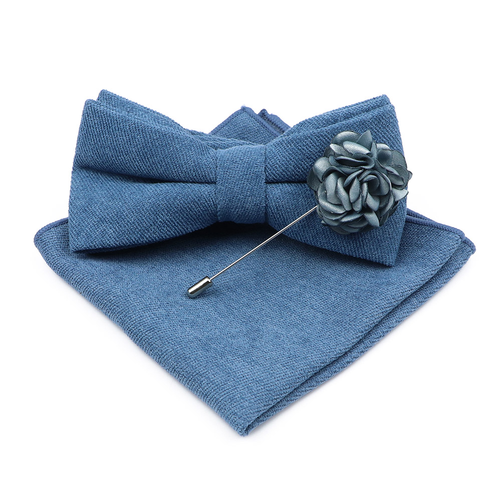 Mens Solid Color Cotton Bowtie – Handkerchief Cotton Men Bewertung und Preis