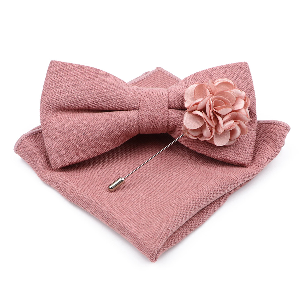 Mens Solid Color Cotton Bowtie – Handkerchief Cotton Men Bewertung und Preis