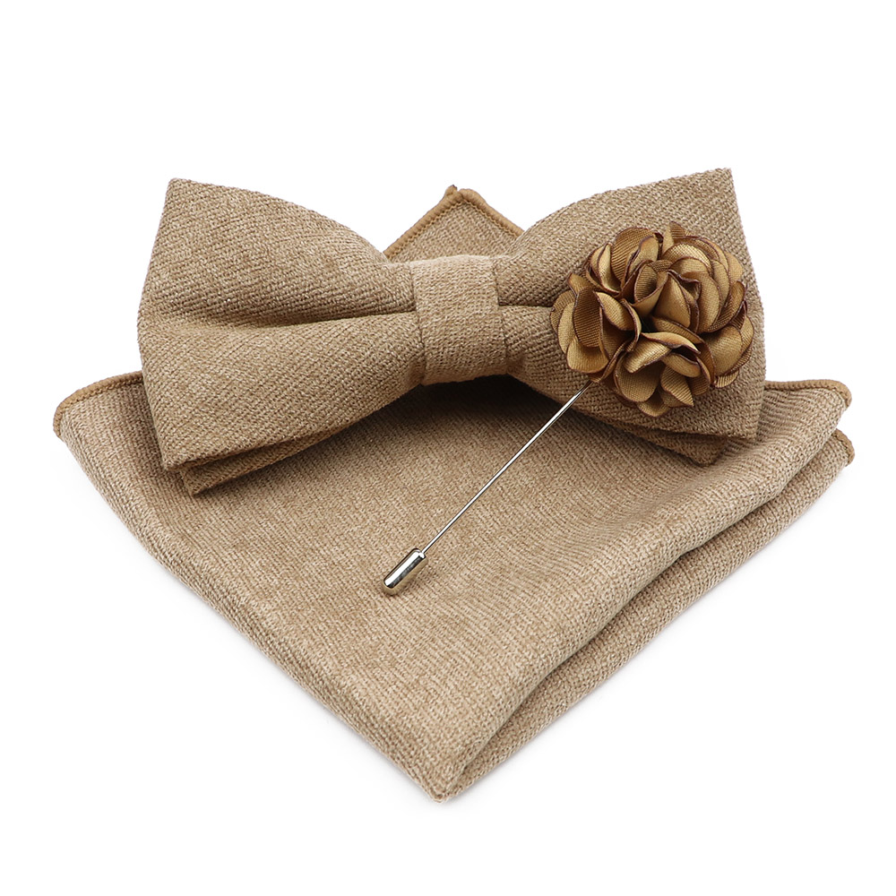 Mens Solid Color Cotton Bowtie – Handkerchief Cotton Men Bewertung und Preis