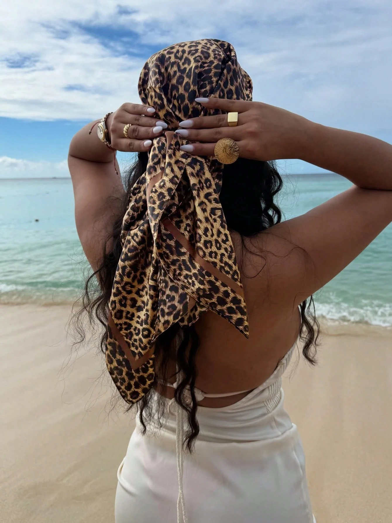 90cm Leopard Print Neckerchief – Silk Neck Scarf Bewertung und Preis