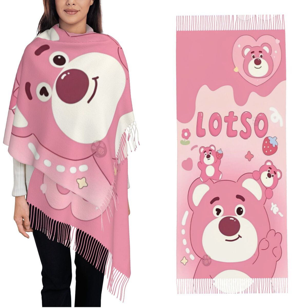 Lotso Pink Bear Women's Scarf  – Pashmina Wrap Large Bewertung und Preis