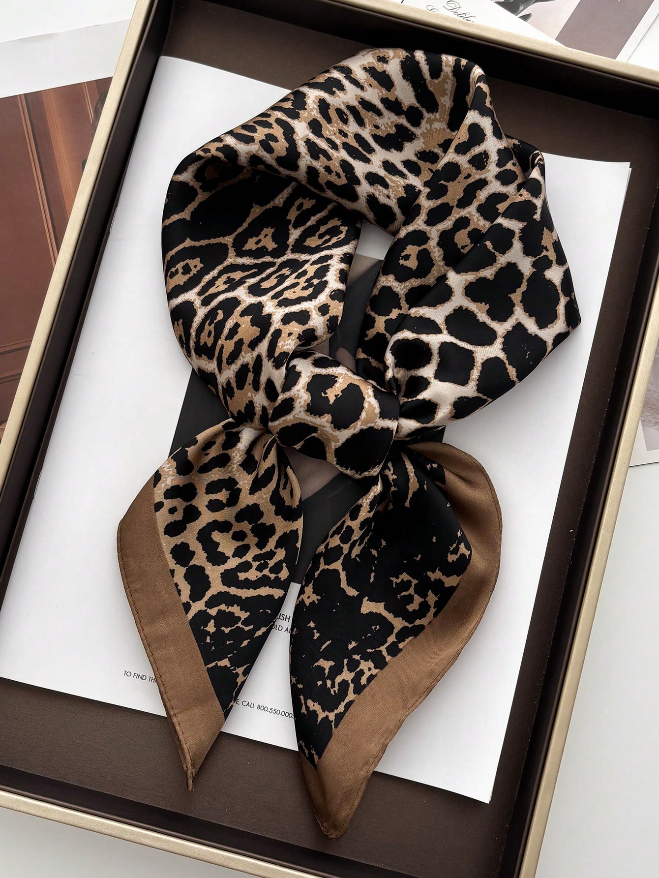 1pc Luxury Brand Leopard Print – Bandana Cotton Bewertung und Preis