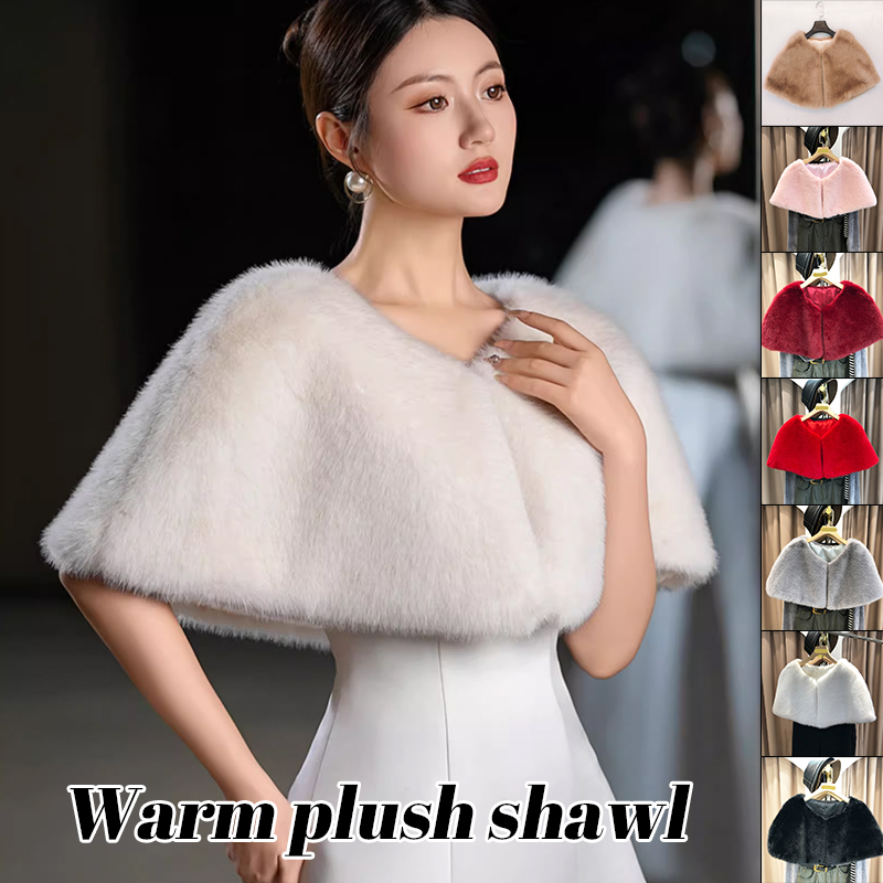 Women Winter Faux Fur Shawl El – Stole Wedding Shawl Bewertung und Preis
