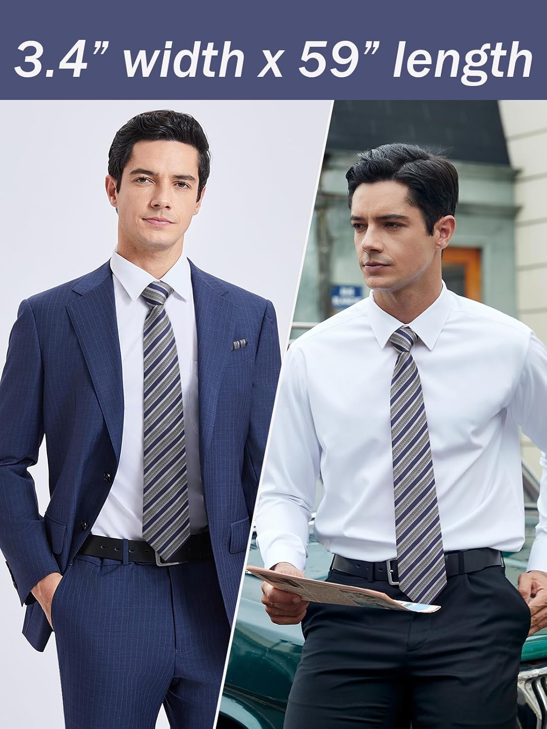 Men's Stripe Tie & Pocket Squa – Pocket Square Set Bewertung und Preis