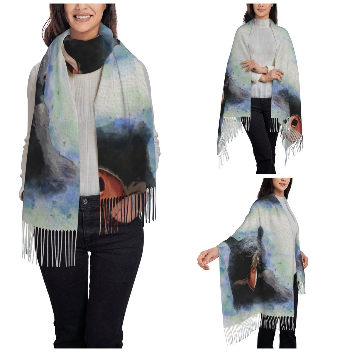 Cage Bear Watercolor Scarf for – Pashmina Wrap Large Bewertung und Preis