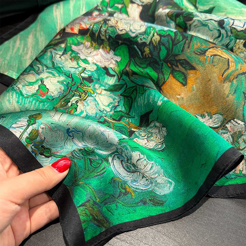 100% Silk Scarf Bandana Women  – Scarf Silk Square Bewertung und Preis