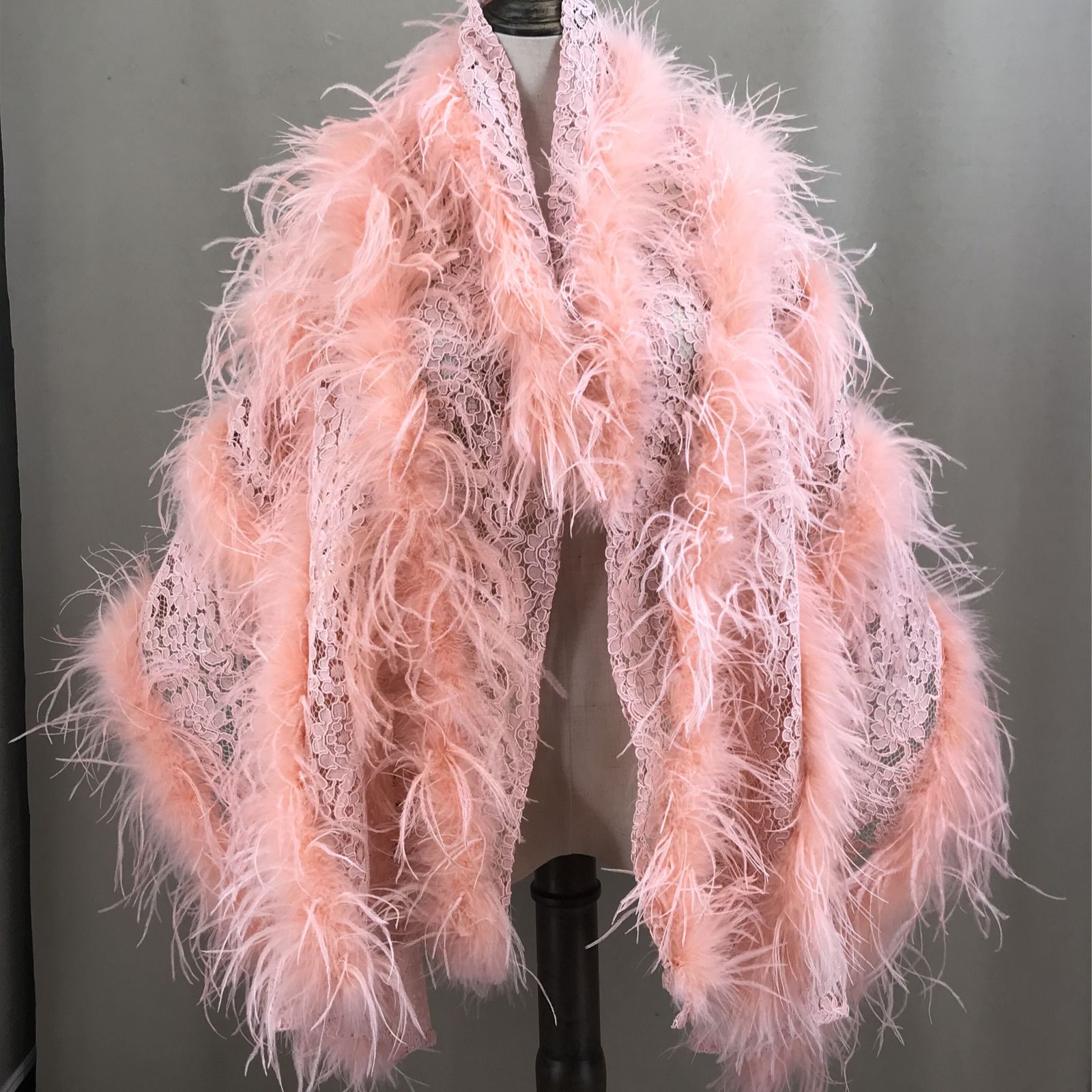 Real Ostrich Feather Lace Shaw – Stole Wedding Shawl Bewertung und Preis