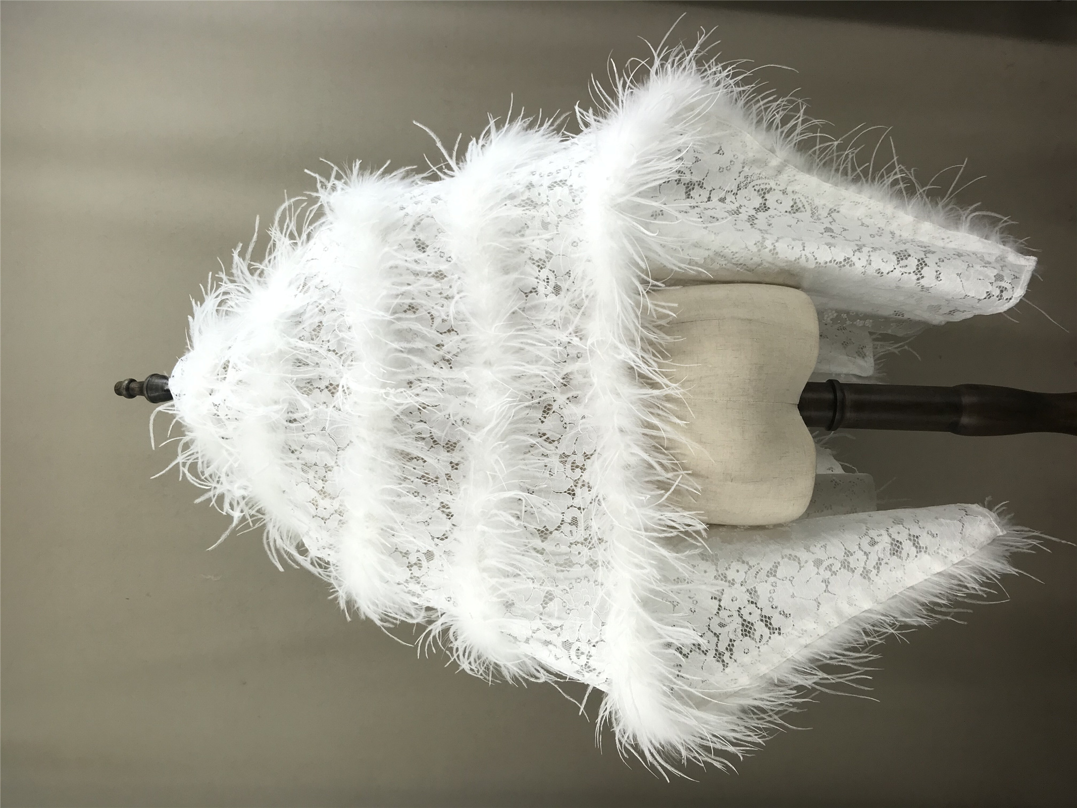 Real Ostrich Feather Lace Shaw – Stole Wedding Shawl Bewertung und Preis