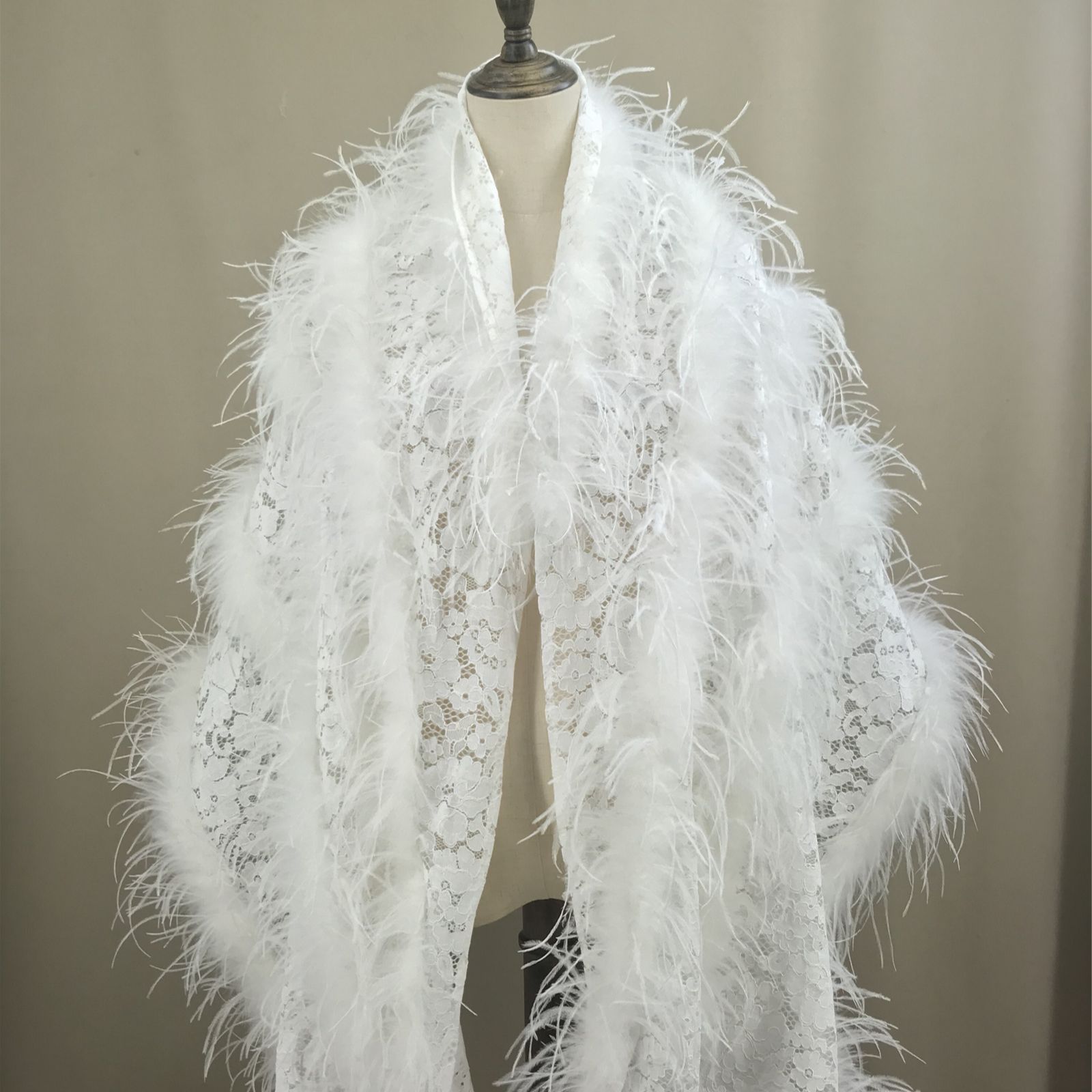 Real Ostrich Feather Lace Shaw – Stole Wedding Shawl Bewertung und Preis