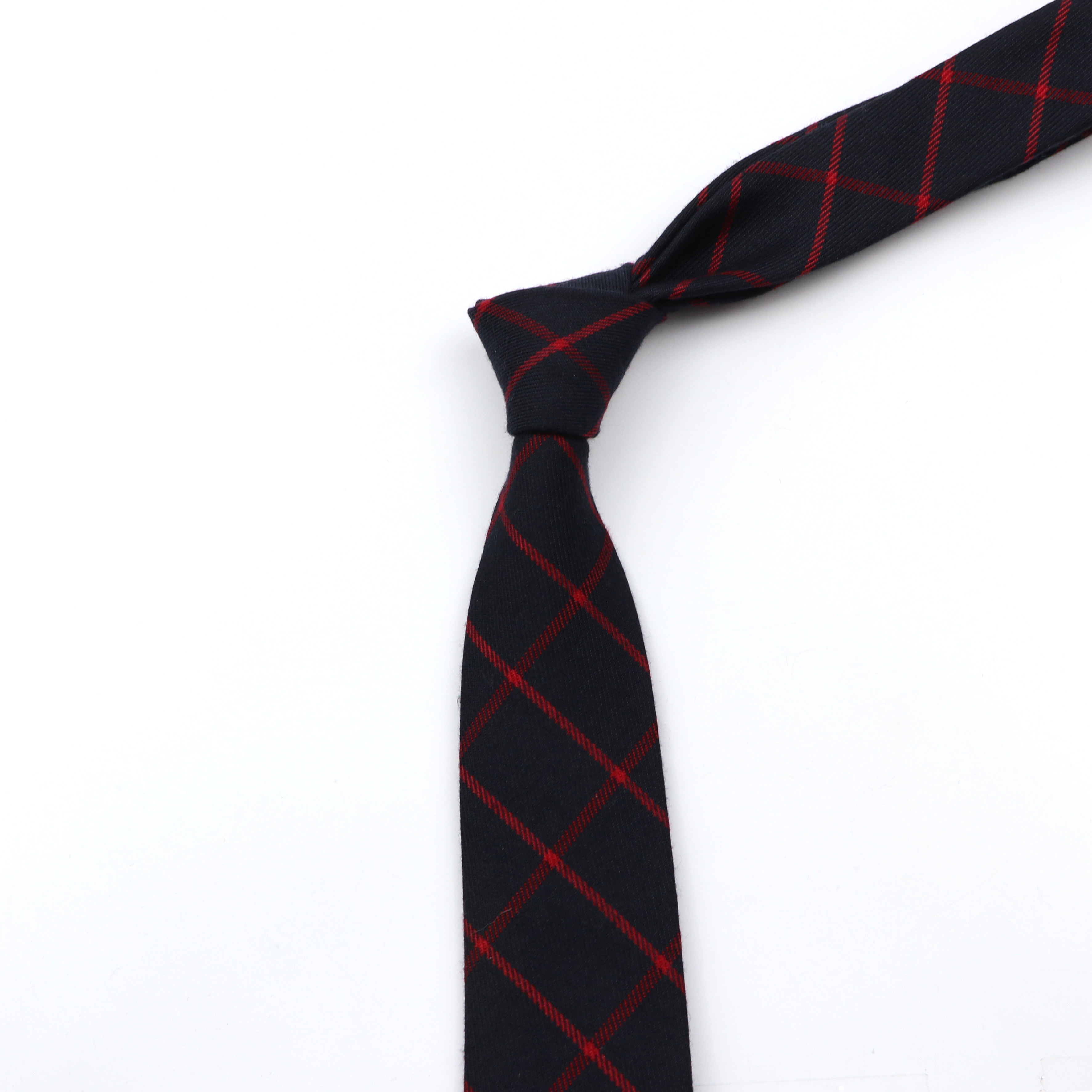 Classic Black Grey Plaid Cotto – Skinny Tie Men Bewertung und Preis