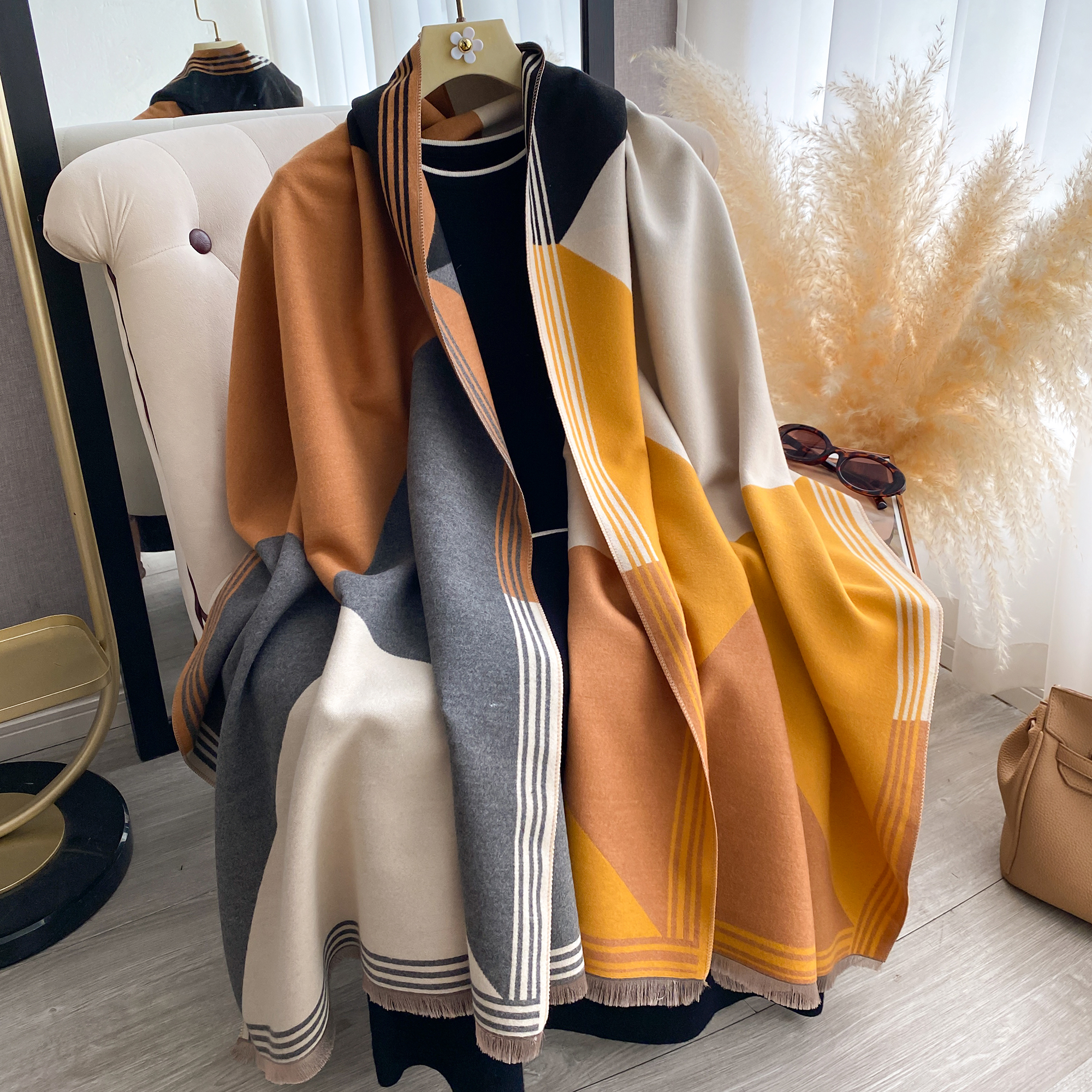 2025 Luxury Winter Cashmere Sc – Woven Scarf Blanket Bewertung und Preis