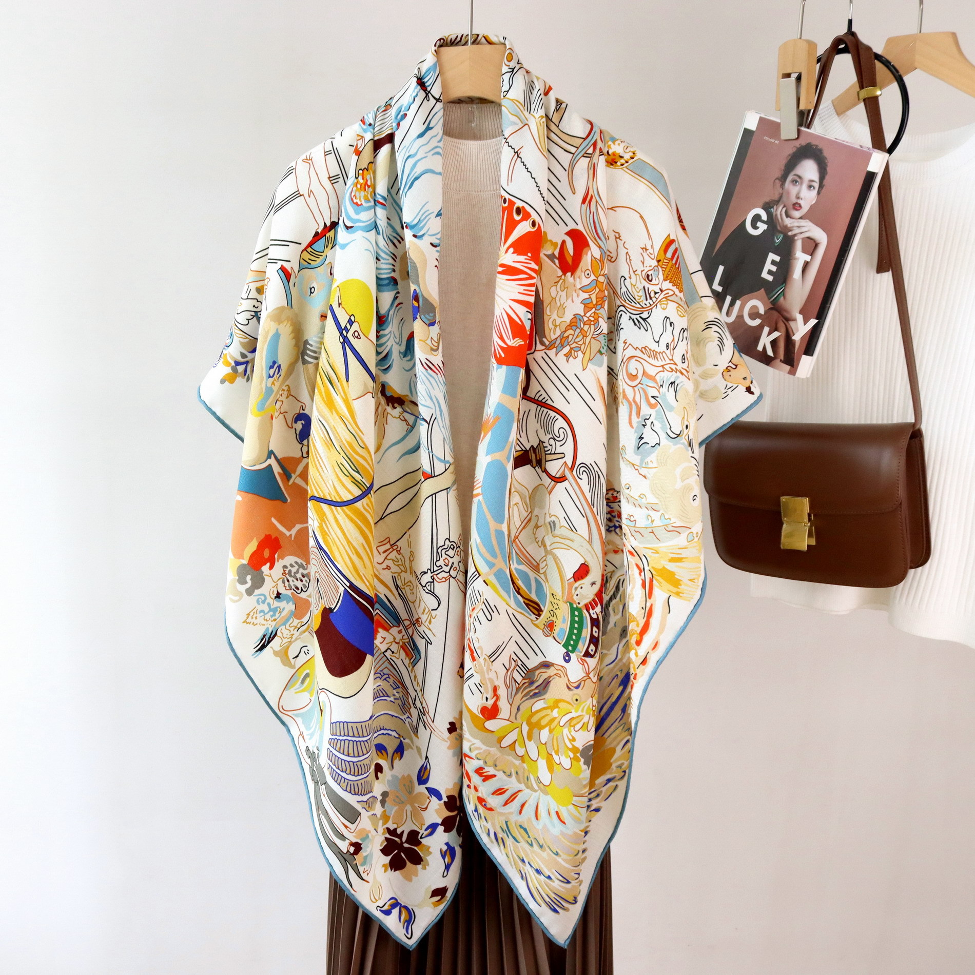 Double Print Mulberry Silk Sca – Pashmina Wrap Large Bewertung und Preis