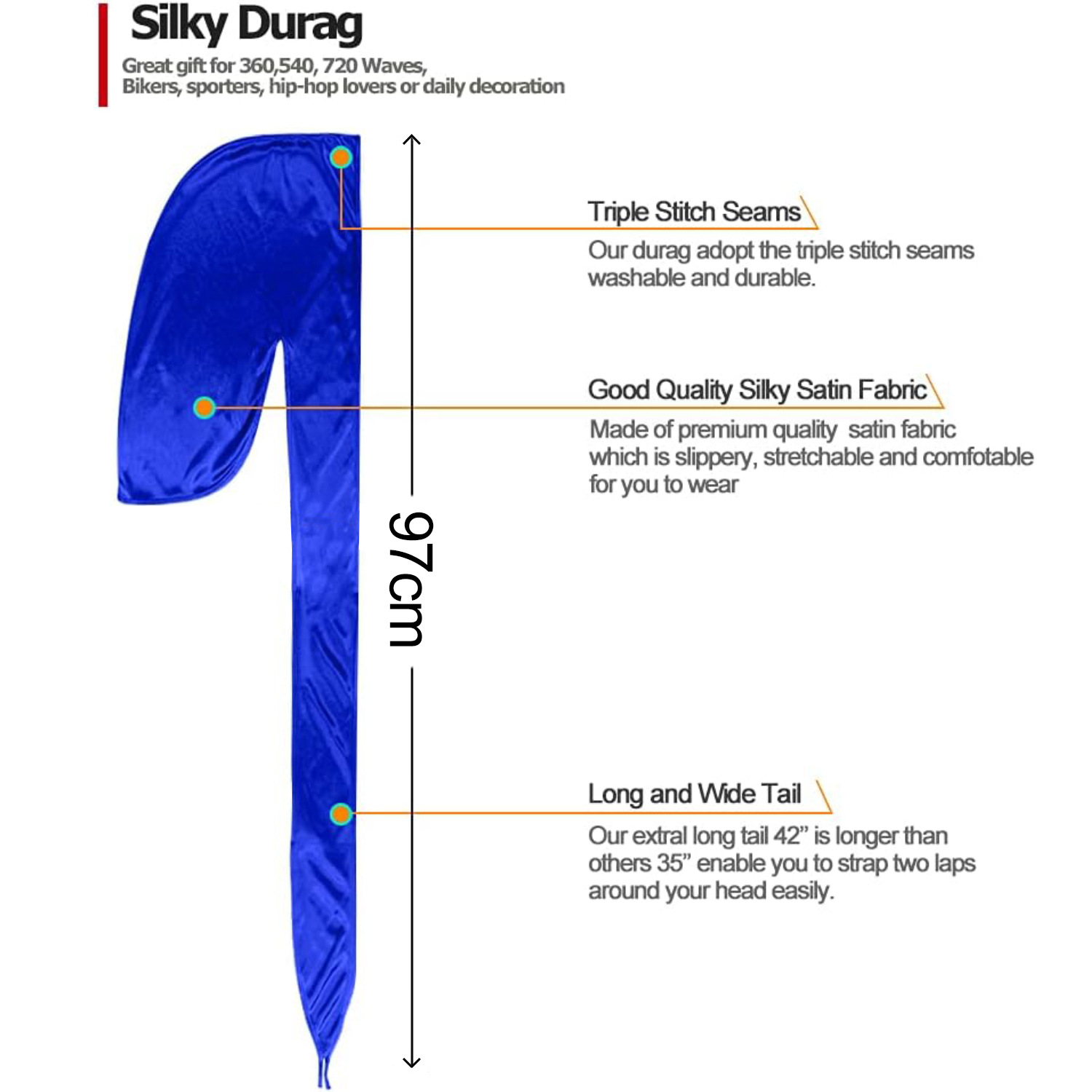 Men Satin Breathable Silky Dur – Bandana Doo Rag Bewertung und Preis