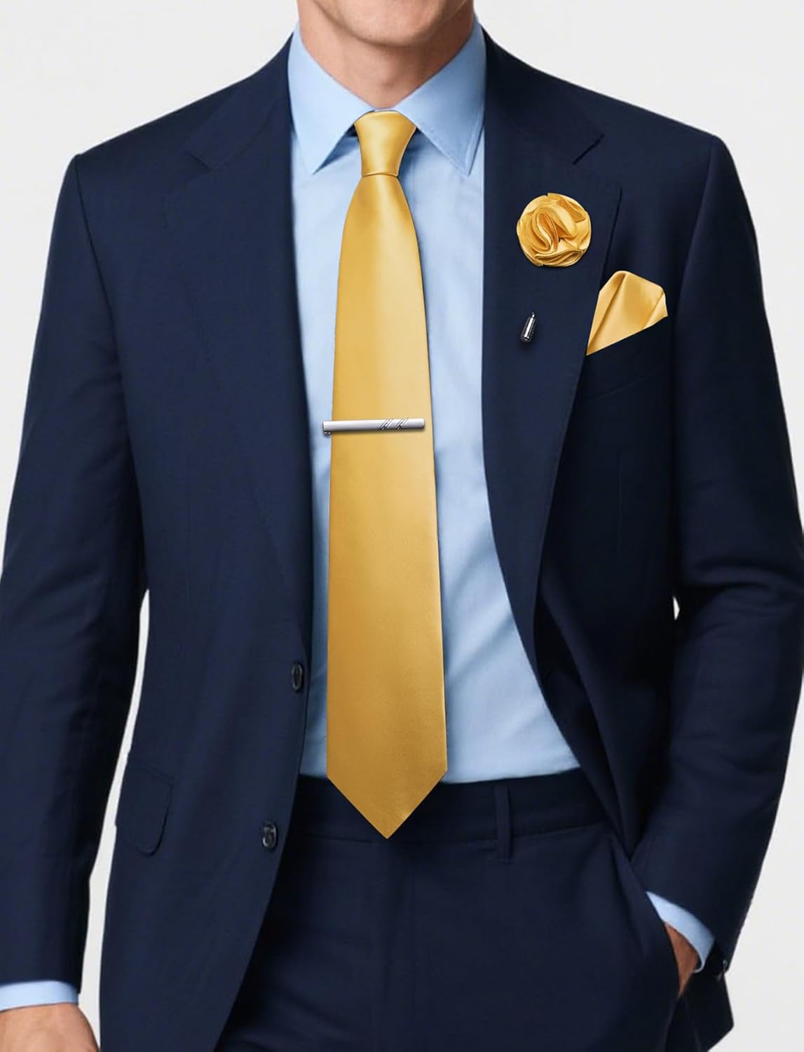 5Pcs Men's Silk Satin Tie Set  – Pocket Square Set Bewertung und Preis