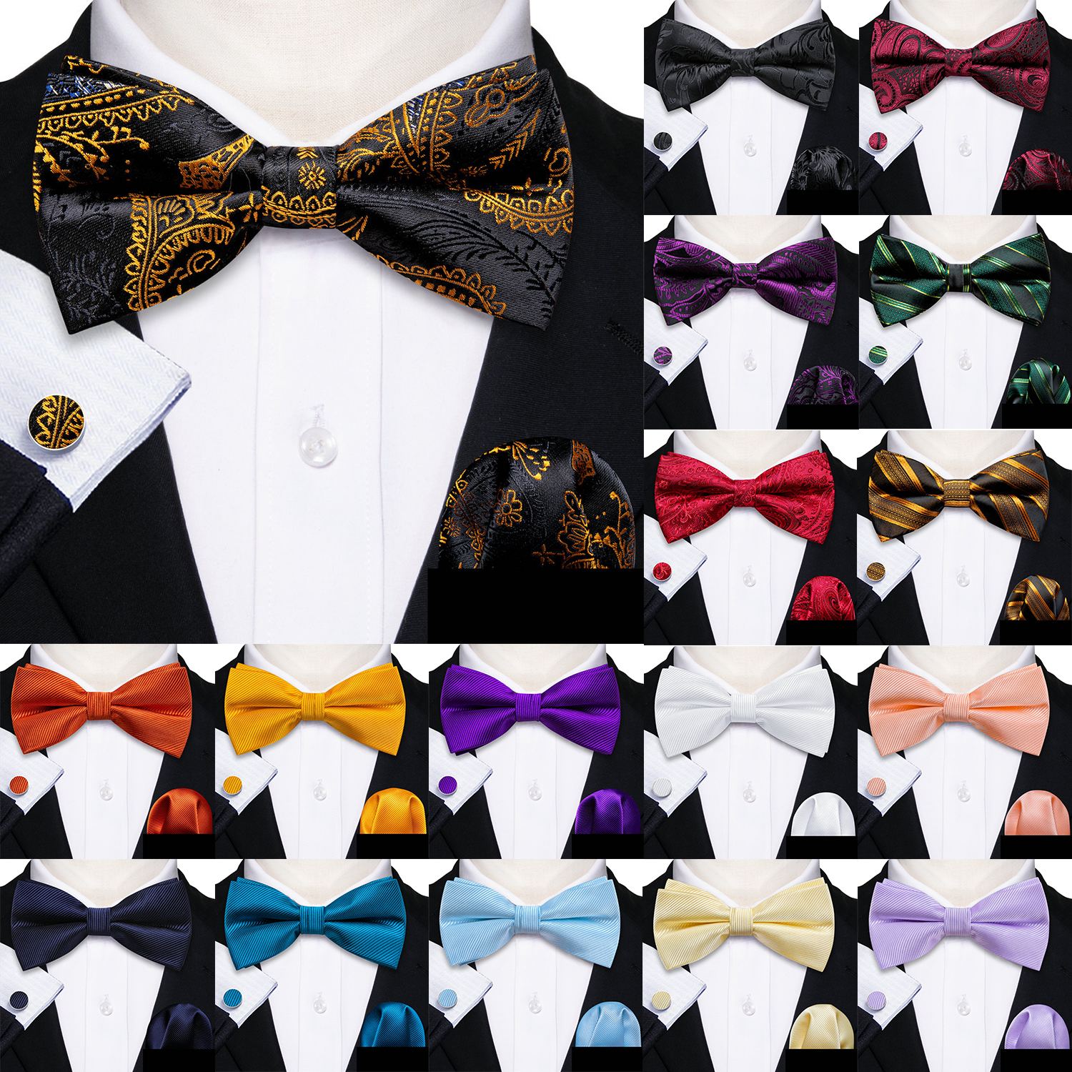 Barry.Wang Silk Mens Bow Tie B – Bow Tie Pre Tied Bewertung und Preis