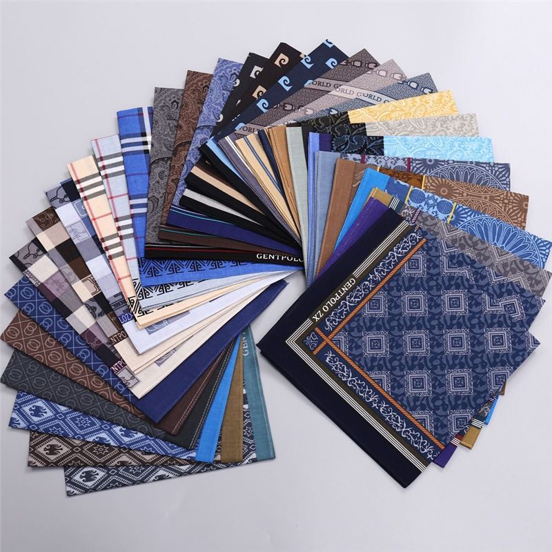 3Pcs Men's Pure Cotton Printed – Handkerchief Cotton Men Bewertung und Preis