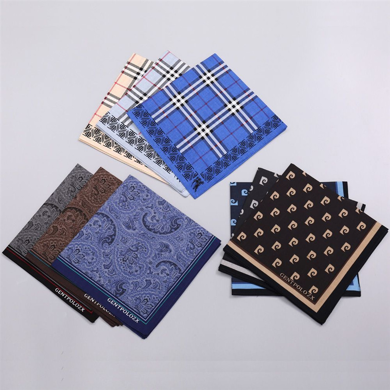 3Pcs Men's Pure Cotton Printed – Handkerchief Cotton Men Bewertung und Preis