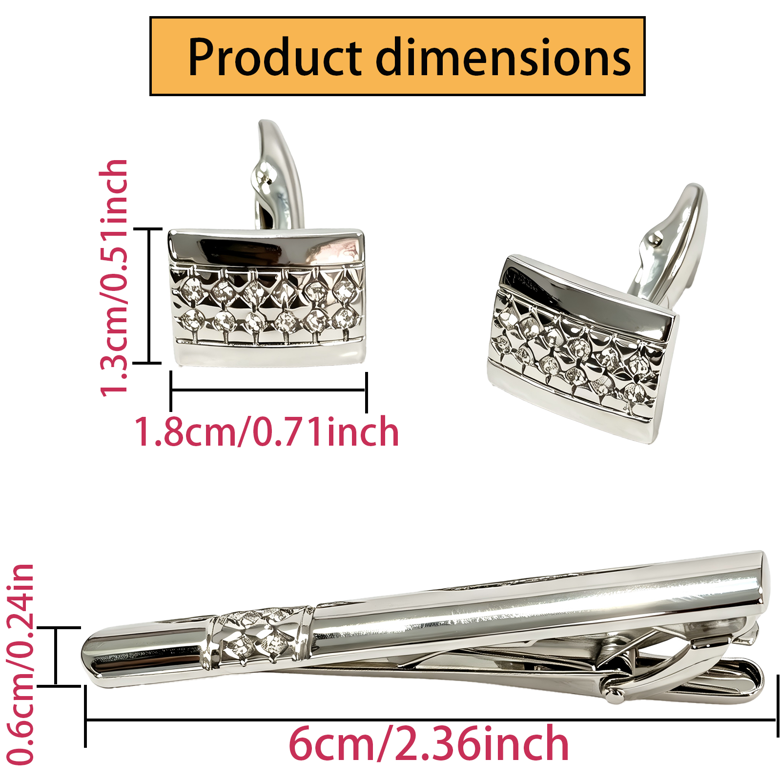 Mens Cufflinks & Tie Clip Set  – Tie Bar Set Gift Bewertung und Preis
