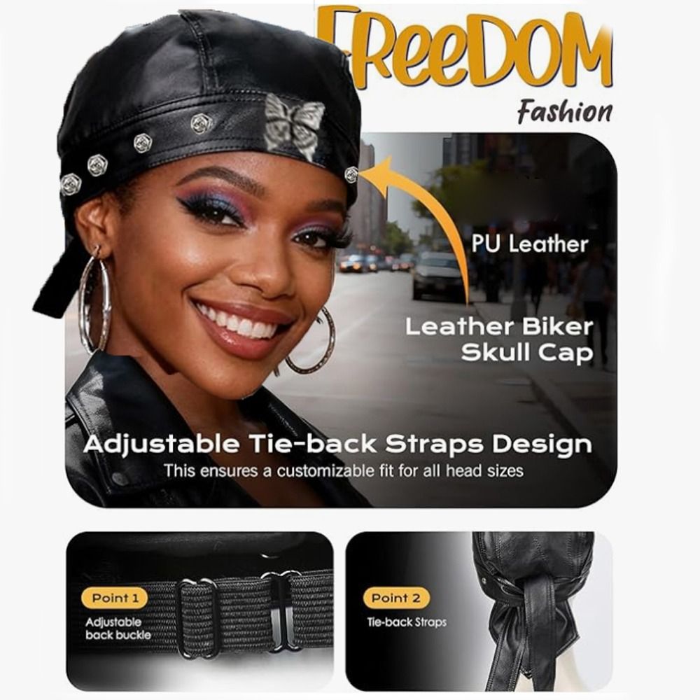 PU Leather Black Biker Cap Doo – Bandana Doo Rag Bewertung und Preis